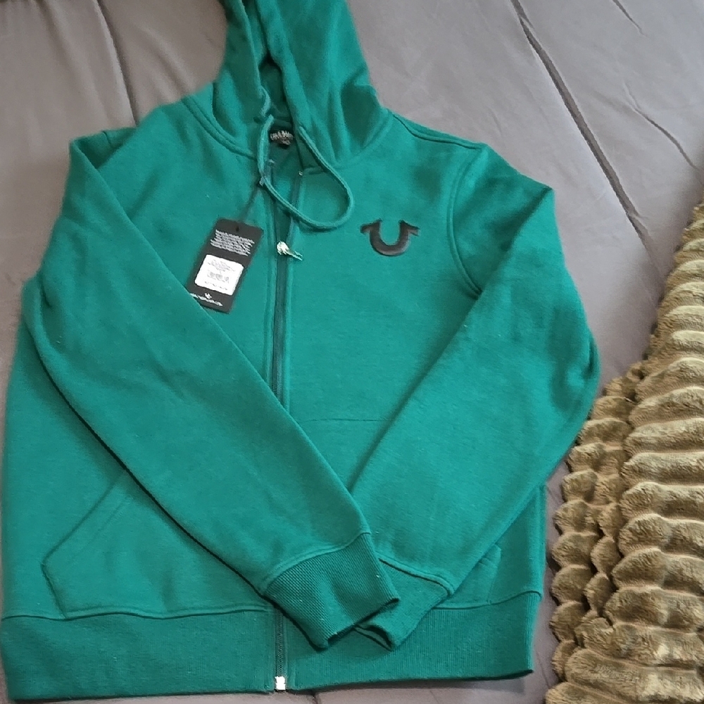 True Religiion  Zip-Up Hoodie with Logo
